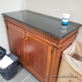 Granite Style Top 2 Door Counter High Storage Serving Cabinet